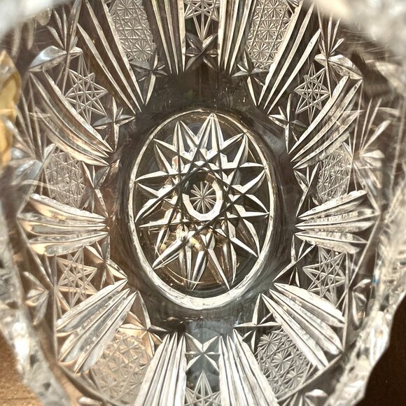 Vtg Lausitizer Glas 24% Lead Crystal German Hand-Cut Trinket Candy Coin Basket - Picture 4 of 12